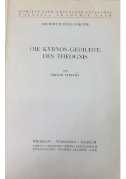Die Kyrnos gedichte des theognis