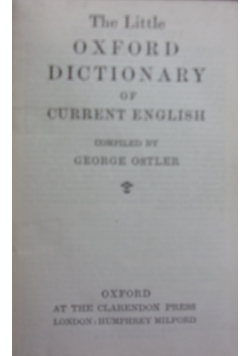 The Little Oxford Dictionary, 1931 r.