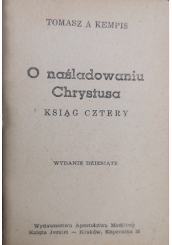 O naśladowaniu Chrystusa 1938 r.