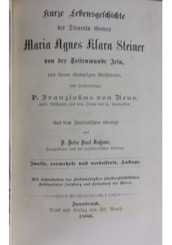 Maria Agnes KlaraSteiner, 1886 r.