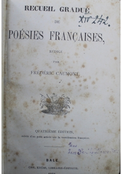 Recueil Gradue de Poesies Francaises 1875 r.