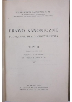 Prawo kanoniczne podręczmnik dla duchowieństwa, 1933 r.