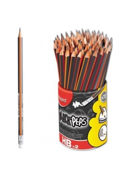 Ołówek z gumką Blackpeps HB w kubku (72szt) MAPED