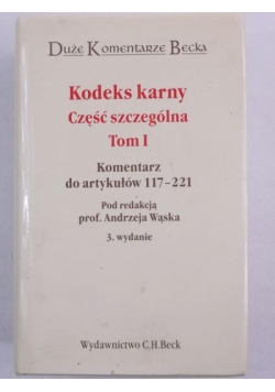 Kodeks karny. Część szczególna, Tom I