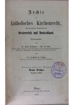 Arcjiu ror katholisches Kirchenrecht 1866 r