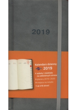 Kalendarz 2019 dzienny LUX szary