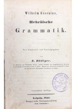 Hebraische Grammatik, 1845 r.