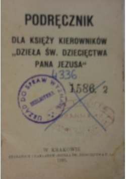 Podręcznik dla księży kierowników,1920r.