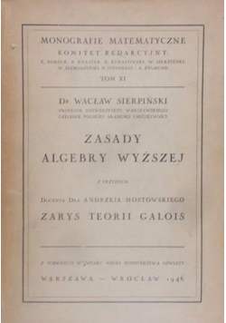 Zasady algebry wyższej. 1946r.