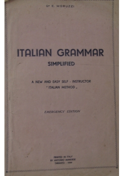 Italian grammar. 1944 r.