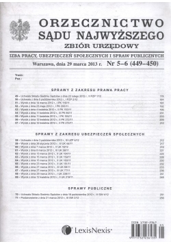 Orzecznictwo Sądu Najwyższego zbiór urzędowy 5-6/2013