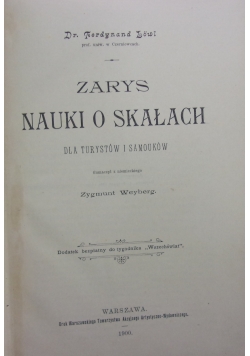 Zarys nauki o skałach , 1900 r.