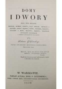 Domy i dwory reprint 1830 r.