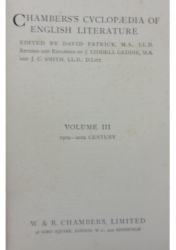 Chambers's Cyclopaedia of English Literature , 1938 r.