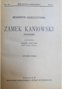 Zamek Kaniowski, 1922 r.