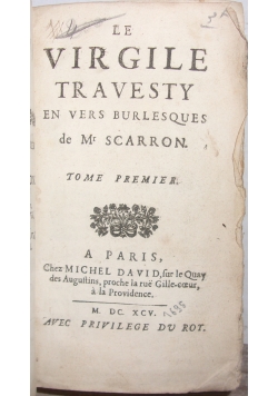 Le Virgile Travesty, tom I,  1695r.