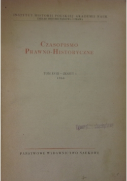 Czasopismo Prawo-Historyczne tom XVIII