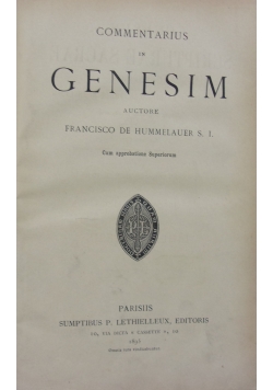 Commentarius in Genesim, 1895 r.
