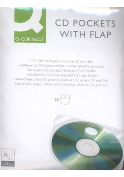 Kieszeń samoprzylepna Q-CONNECT na 2-4 płyty CD/DVD 127x127mm, 10 sztuk