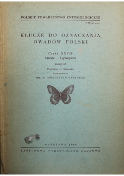 Klucze do oznaczenia Owadów Polskich zeszyt 63