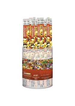 Ołówek z gumką Emoji 10 48 sztuk display