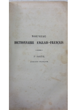 Nouveau dictionnaire portatif anglais - francais I