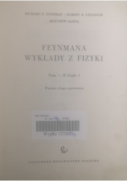Feynmana wykłady z fizyki tom II.cz.1