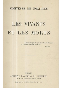 Les Vivants et les Morts, 1913r.