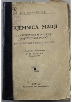 Tajemnica Marji Macierzyństwo Łaski Najświętszej Panny 1937 r
