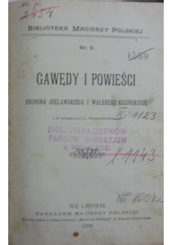 Gawędy i powieści, 1899 r.