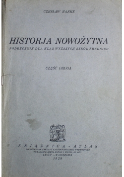 Historja Nowożytna 1928 r.