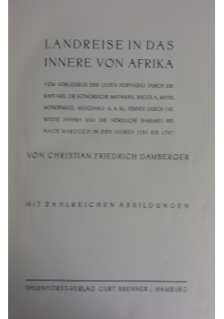 Landreise in das Innere von Afrika, 1930 r.