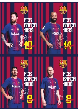Zeszyt  A5 w kratkę 60 kartek FC Barcelona 10 sztuk mix
