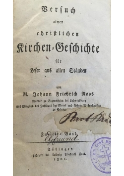 Bersuch einer chriftlichen Kirchen Geschiche , 1801 r.