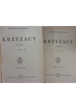 Krzyżacy Tom od I do IV, 1938 r.