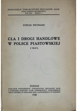 Cła i Droga Handlowe w Polsce Piastowskiej 1938 r