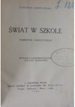 Świat w szkole, 1933 r.