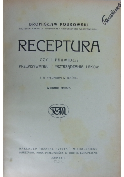 Receptura, 1922 r.