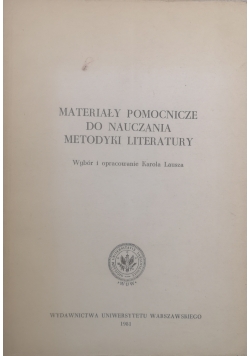 Materiały pomocnicze do nauczania metodyki literatury