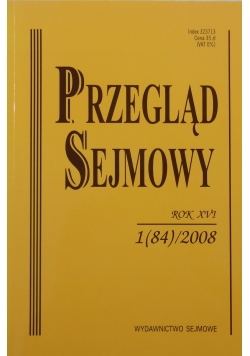 Przegląd sejmowy Rok XVI ,Nr 1