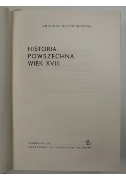 Historia Powszechna. Wiek XVIII