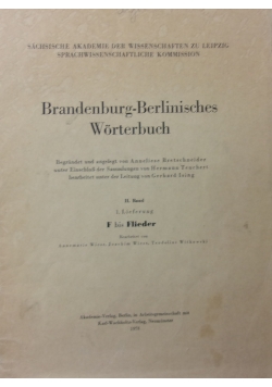 Brandenburg Berlinisches Worterbuch