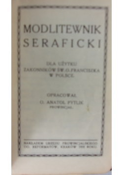 Modlitewnik seraficki, 1935r.