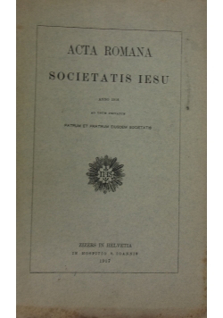 Acta Romana societatis iesu ,1917 r.