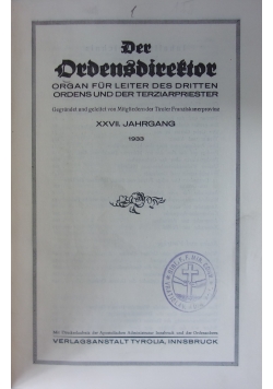 Der Debensdiretor 1933 r.