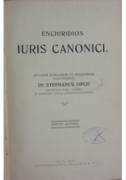 Enchiridion Iuris Canonici, 1931 r.