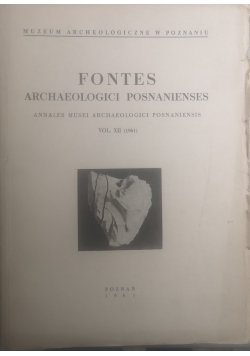 Fontes archaeologici posnanienses, tom XII