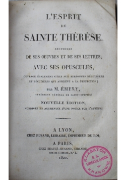 L Esprit de Sainte Therese 1820 r