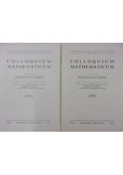 Colloquium Mathematicum ,Tom LVI.1 i LVI .2