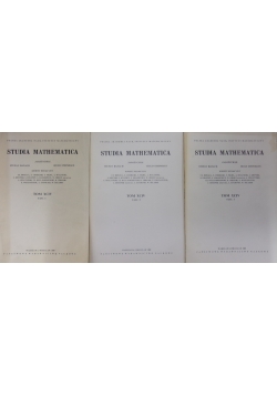 Studia Mathematica, tom XCIV, zestaw 3 książek